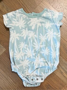 Grayson Mini Palm Tree Bodysuit in Light Blue